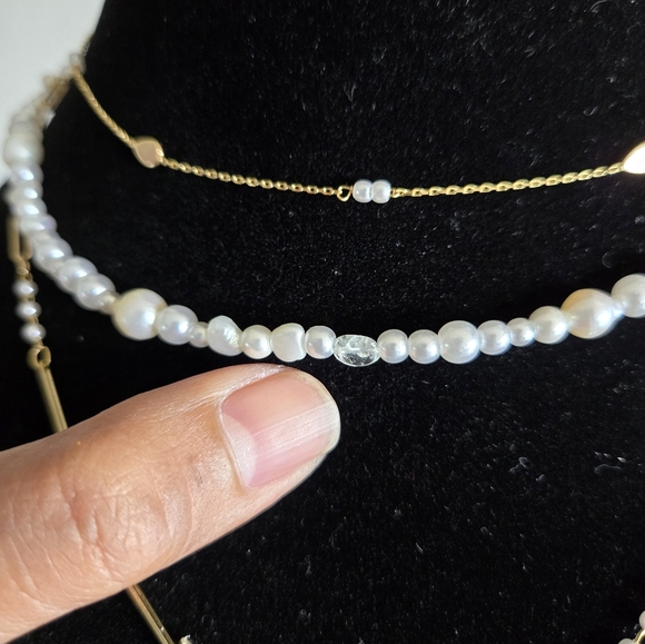 Anthropologie Pearl Lariat Layered Necklace - Picture 3 of 4